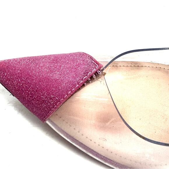Schutz Pink Glitter Lucite Pumps Heels Shoes Size 8.5 - Picture 5 of 7